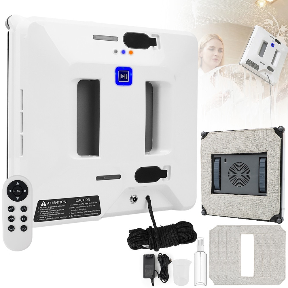 Robot curatare geamuri, Bedee, 72W, tehnologie duala de pulverizare si Intelligent route planning, Trei moduri de curatare, Vine cu 4 carpe de curatat, Potrivit pentru toate suprafetele/pardoselile/gresiile din sticla