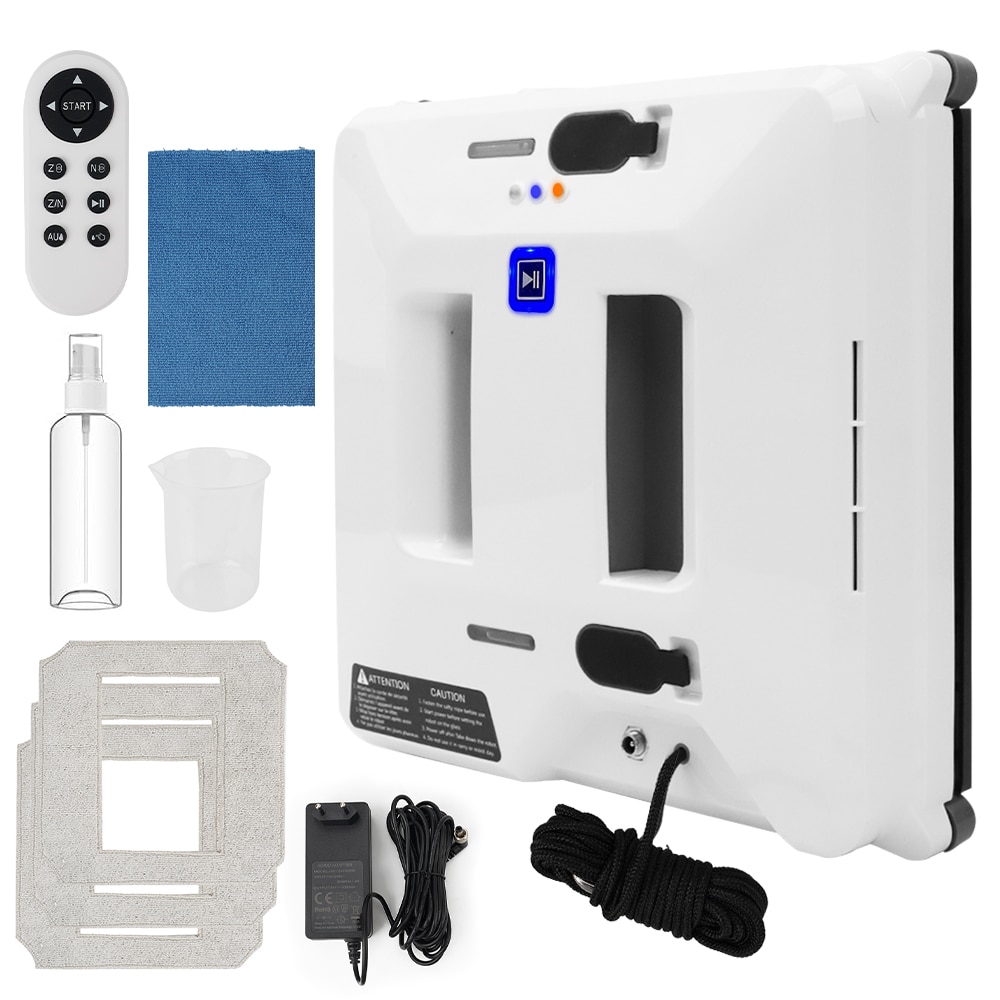 Robot curatare geamuri, Bedee, 72W, tehnologie duala de pulverizare si Intelligent route planning, Trei moduri de curatare, Vine cu 4 carpe de curatat, Potrivit pentru toate suprafetele/pardoselile/gresiile din sticla