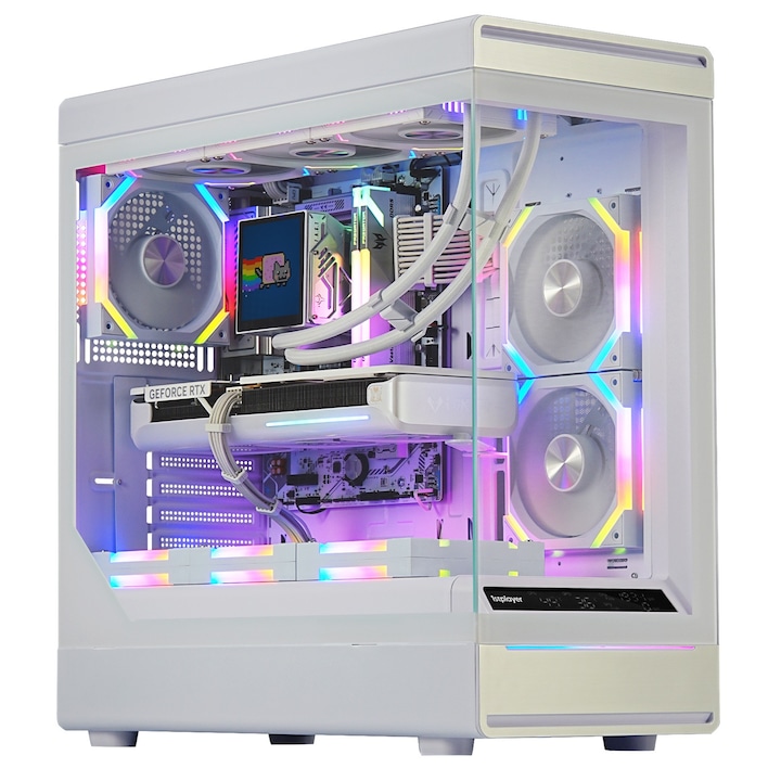 Carcasa PC Corsair FRAME 4000D LCD RS Performance Mid-Tower, XENEON EDGE 14.5" LCD Touchscreen, Negru