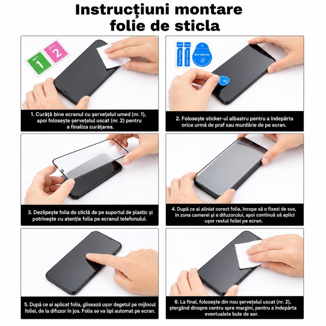Folie sticla securizata pentru Samsung Galaxy A57 5G cu kit de montare inclus - Claritate Ultra HD, Adeziv pe toata suprafata, Protectie Anti-Zgarieturi si Socuri