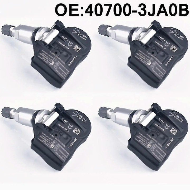 Gumiabroncsnyomás-érzékelő 433MHz, 4 db-os készlet, többszínű