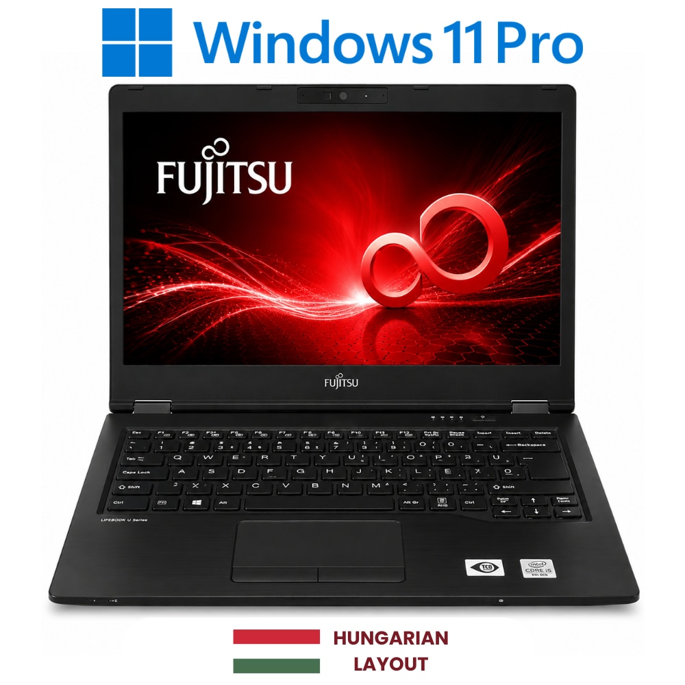 Laptop Fujitsu LifeBook, Intel Core i5 10310U, 12GB Memory, 1000GB SSD, 14" FullHD, Black, Hungarian Layout, Windows 11 Pro
