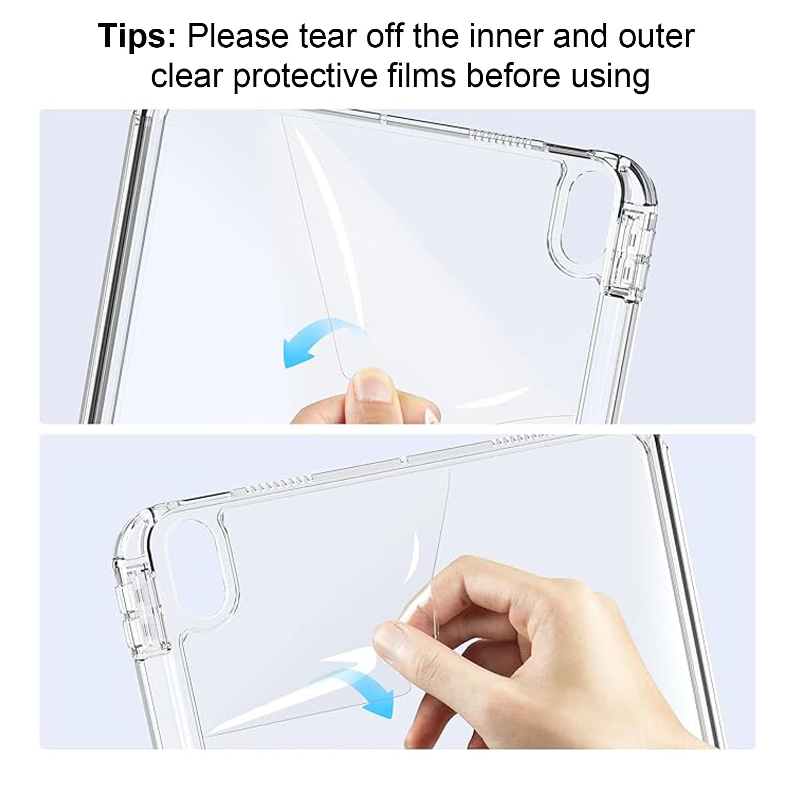 Husa tableta, pentru HUAWEI Matepad SE 11 inch, Triple Fold in forma de Y Design, Multi unghi, Capac de piele pentru tablete cu slot pentru stilou, Trezire automata / somn，Negru, Transparent