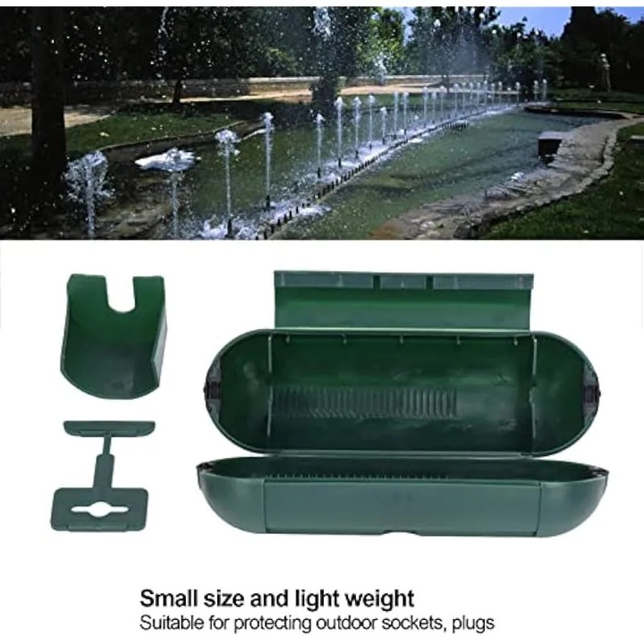 Cutie conexiune electrica rezistenta la intemperii, ABS, verde, pentru cabluri AWG14 AWG16