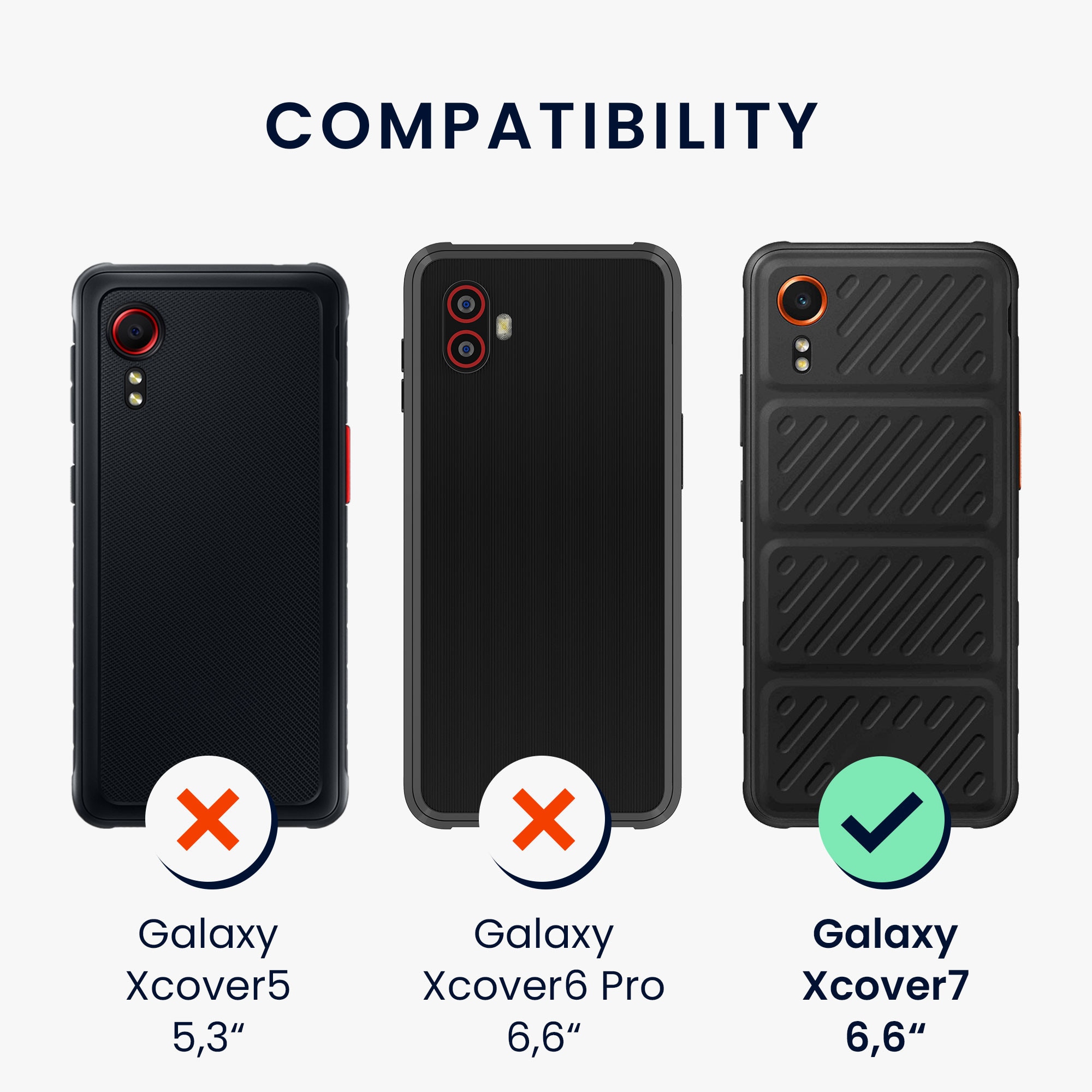Set 3 folii de protectie telefon Kwmobile pentru Samsung Galaxy Xcover 7, aplicare fara bule, PET, transparent