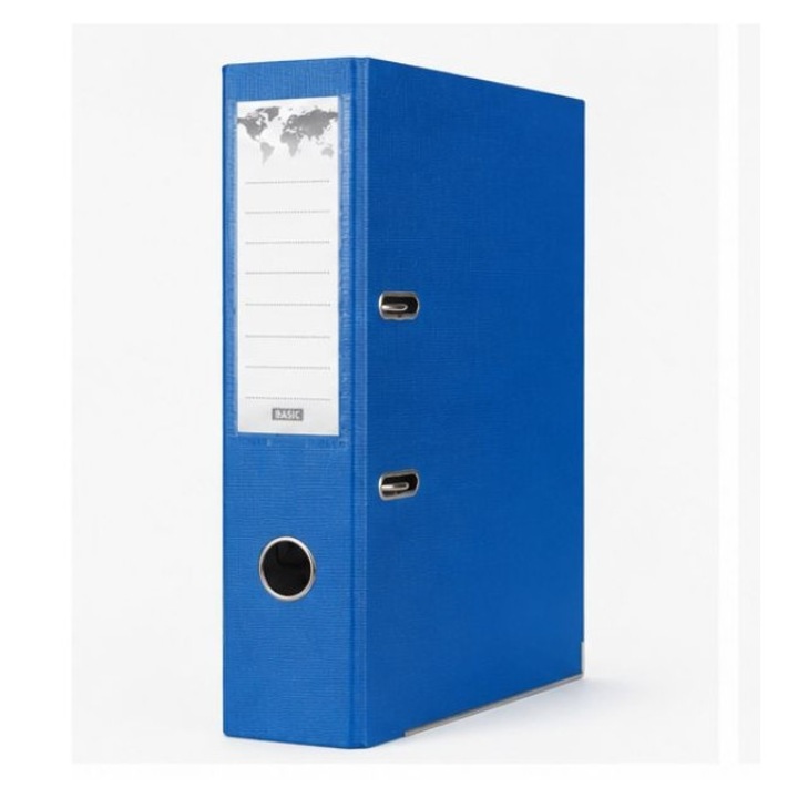 Iratrendező, műanyag bevonatú, OFFICE Products, 7.5 cm, fém sarkokkal (Szín: Kék)