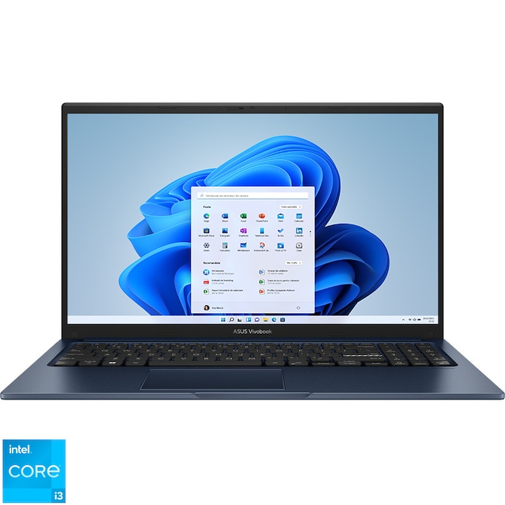 Laptop ASUS 15.6'' Vivobook 15 R1504VA, FHD, Procesor Intel® Core™ i3-1315U (10M Cache, up to 4.50 GHz, with IPU), 8GB DDR4, 512GB SSD, Intel UHD, Win 11 Home, Quiet Blue