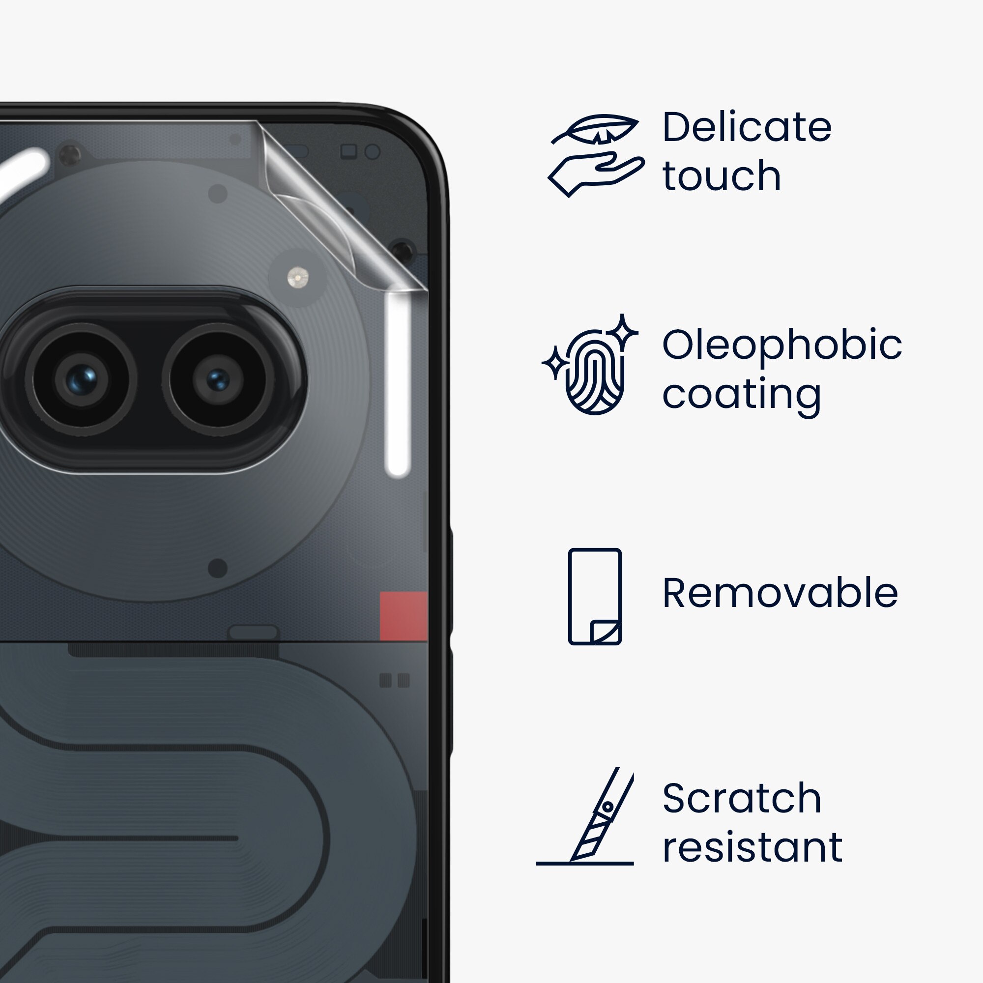 Set 3 folii protectie telefon Kwmobile pentru Nothing Phone (2a), Phone (2a) Plus, aplicare usoara, PET, transparente