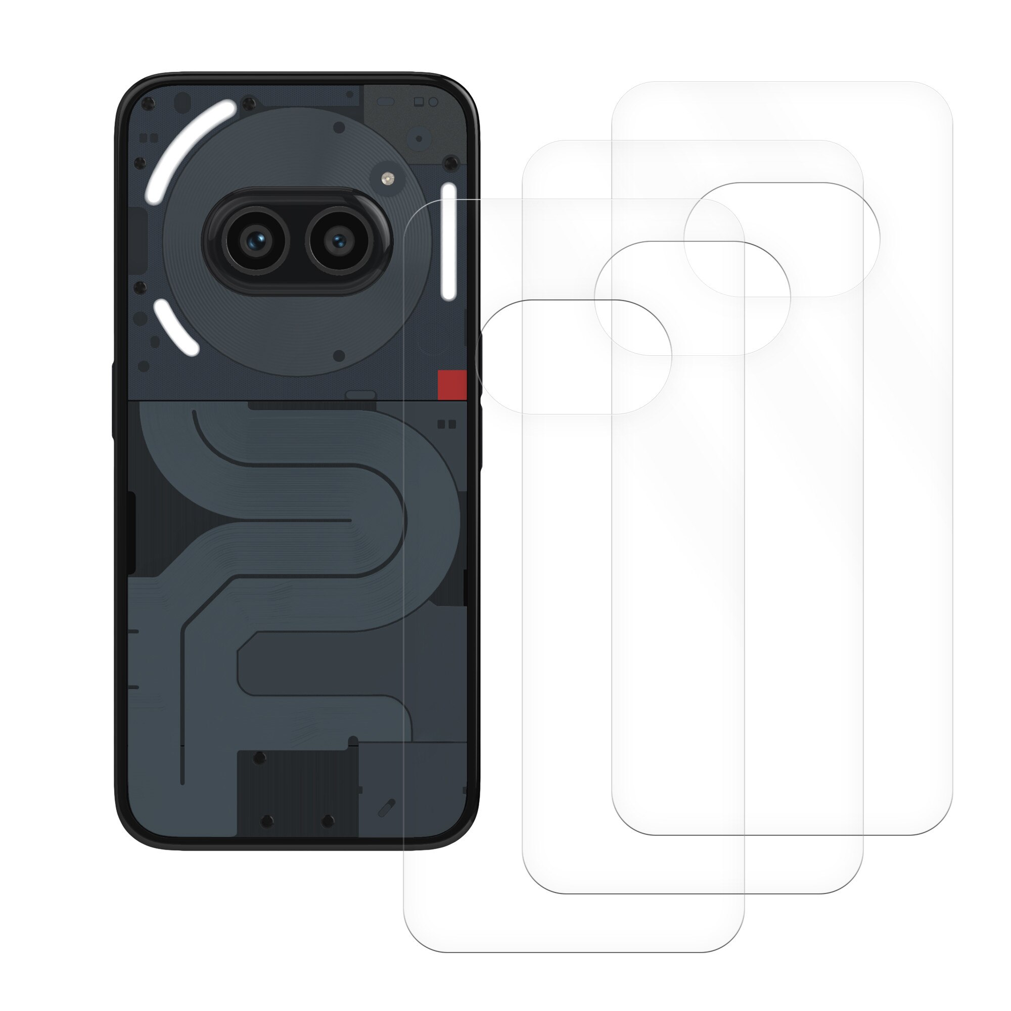 Set 3 folii protectie telefon Kwmobile pentru Nothing Phone (2a), Phone (2a) Plus, aplicare usoara, PET, transparente