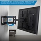 KingMount KG-1042 Fali TV tartó, Forgatható és Dönthető, 32”–70” / 81–178 cm képátlóhoz, Max 45 kg, VESA 100x100–400x400, Kihúzható 65–460 mm, Fekete