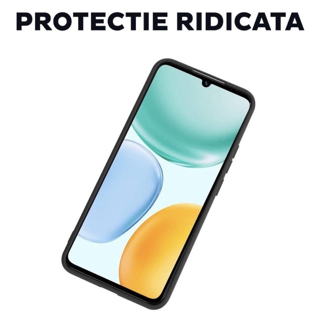 Husa Compatibila Honor 600 Pro Liquid Silicon Soft cu interior Textil. Negru