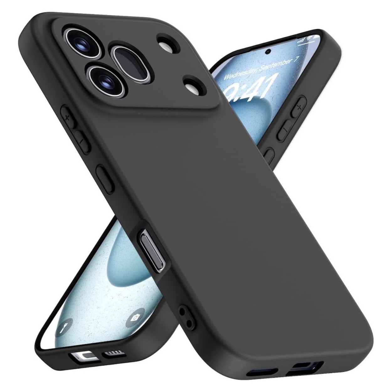 Husa Compatibila Honor 600 Pro Liquid Silicon Soft cu interior Textil. Negru