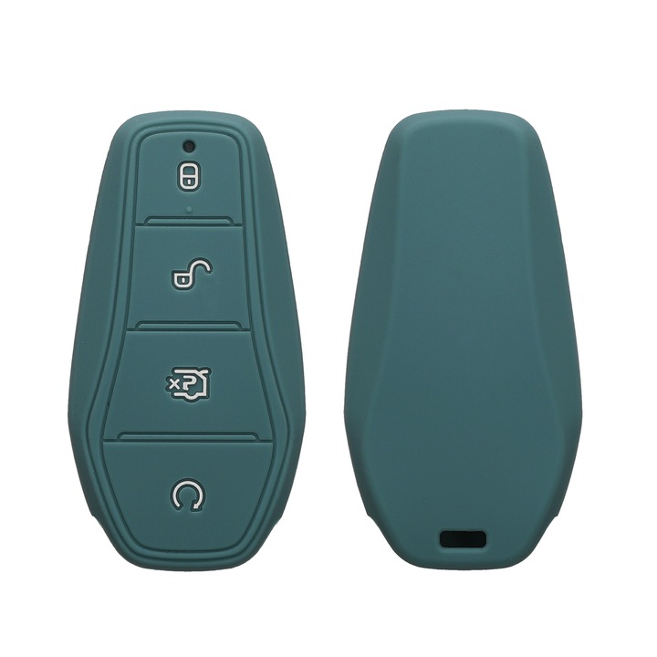 Husa cheie auto Kwmobile pentru BYD Atto 3, Atto 2, Sealion, Han, anti-alunecare, TPU, verde inchis