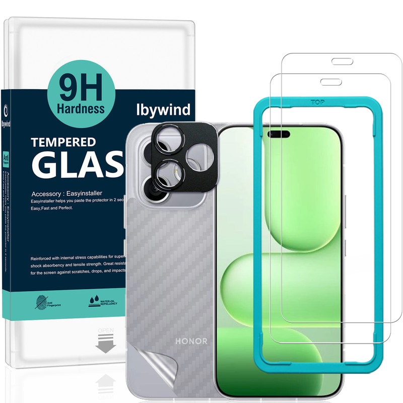 Folie Sticla Ibywind pentru Honor 600 Lite 5G, Pachet 2, Sticla Securizata, protectie pentru obiectiv, Montaj Usor, Duritate Militara, Ultra HD, Anti Zgarieturi, Anti Socuri