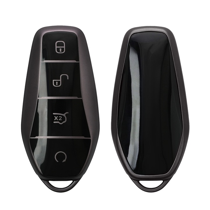 Husa cheie auto Kwmobile pentru BYD Atto 3, Atto 2, Sealion, Han, anti-alunecare, TPU, negru