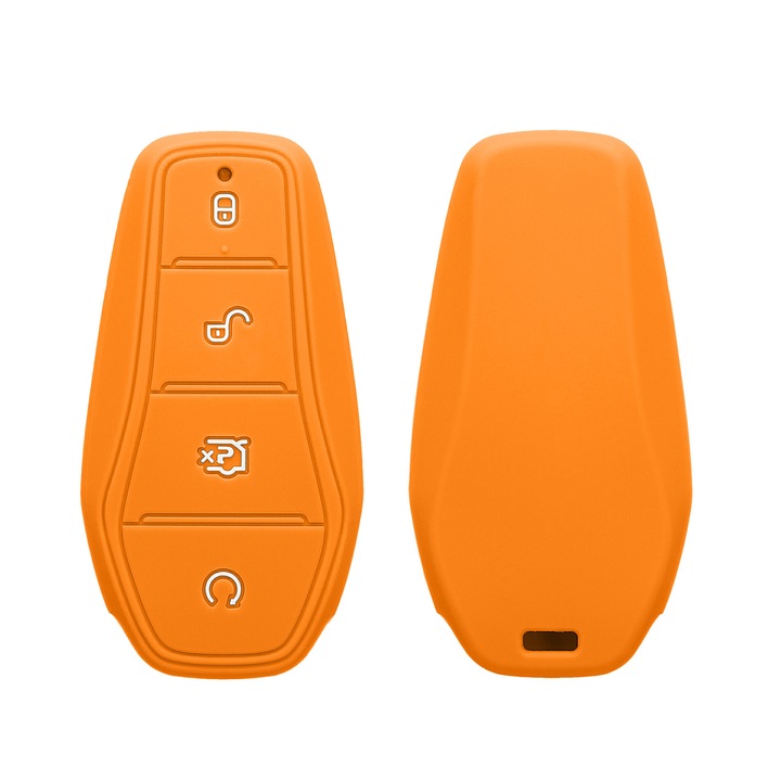Husa cheie auto Kwmobile pentru BYD Atto 3, Atto 2, Sealion, Han, anti-alunecare, TPU, portocaliu