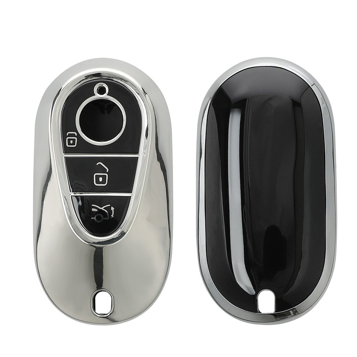 Husa cheie auto Kwmobile pentru Mercedes-Benz C-Class W206, GLC X254 2021-2027, CLA EQ C, TPU, argintiu