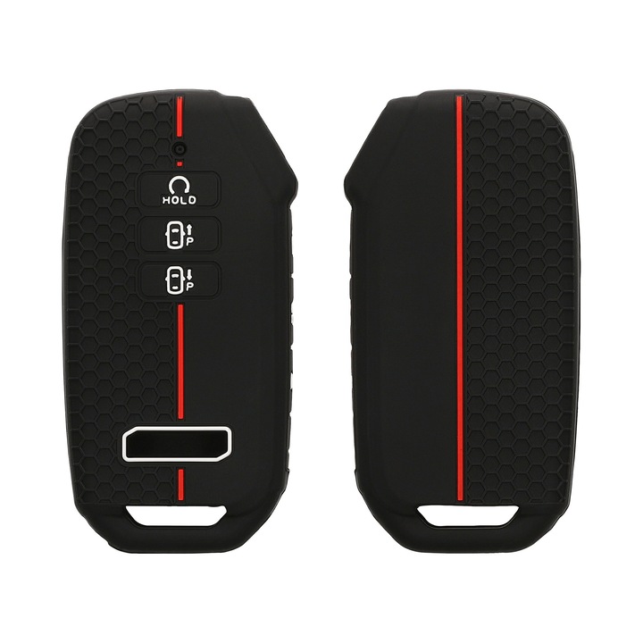 Husa cheie auto Kwmobile pentru Kia Sportage R QL NQ5 GT-Line Grand, anti-alunecare, protectie la zgarieturi, TPU, negru, rosu