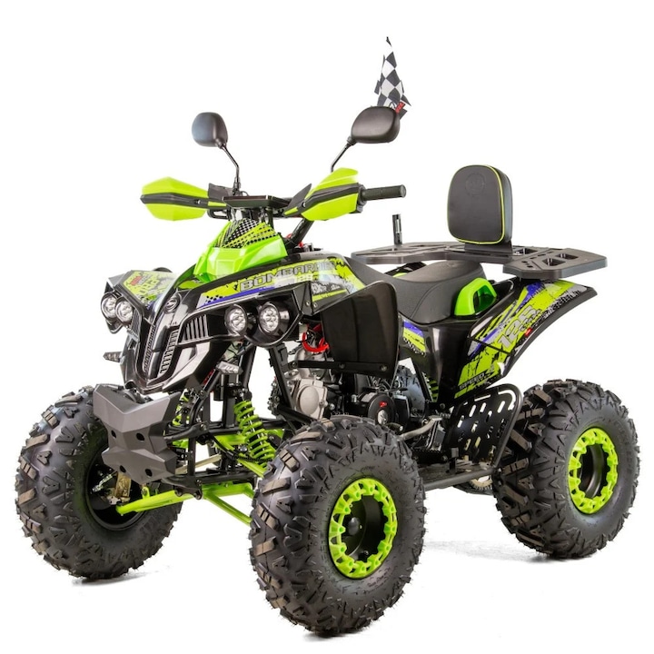 ATV XTR Varia Pro Bombardier 008/8, roti 8 inch, 125 cc, 1+1 viteze, culoare negru/lime
