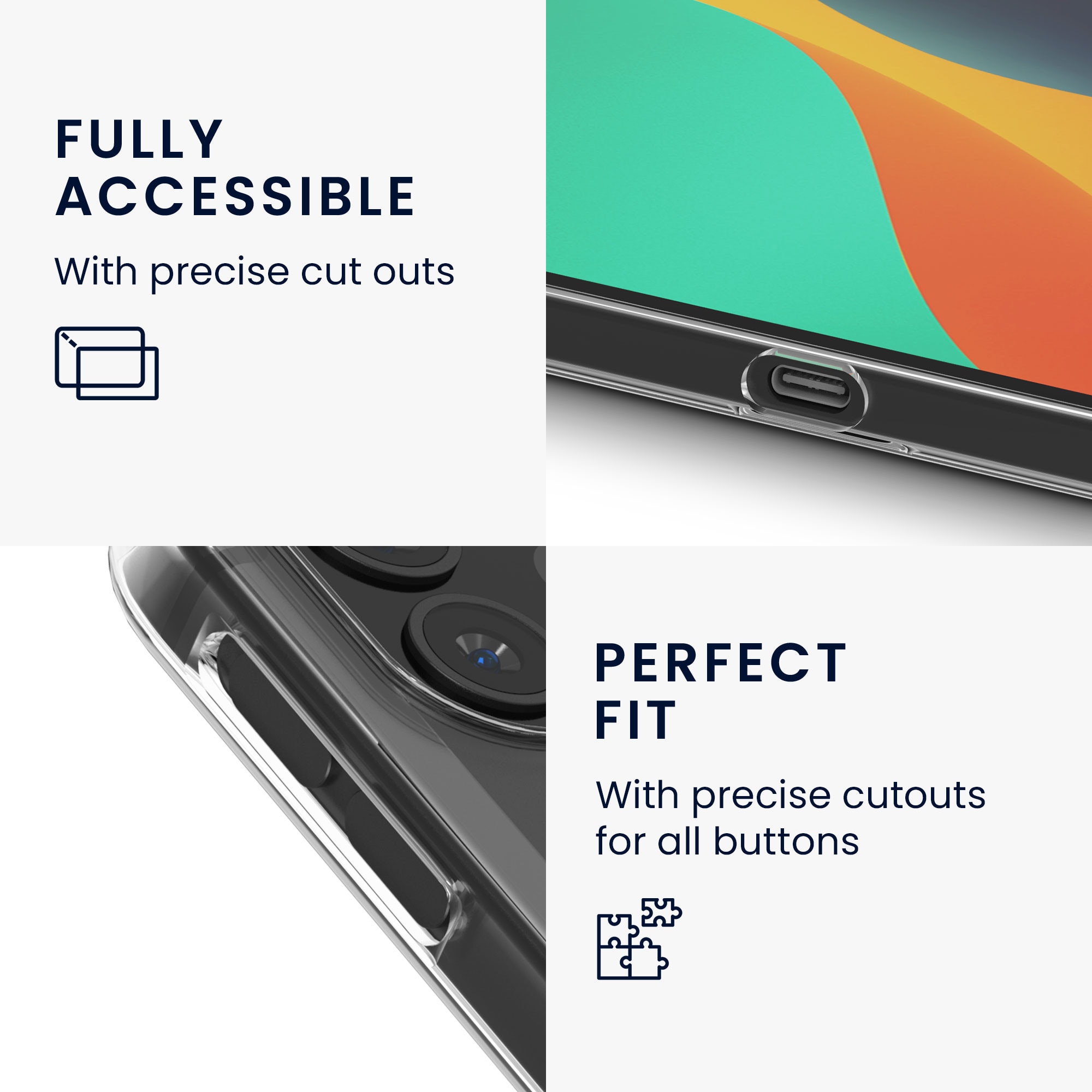 Husa tip carcasa Kwmobile pentru Xiaomi Redmi Pad Pro, TPU, transparent, anti-alunecare