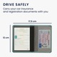 Portdocument auto tip organizator Kwmobile pentru acte si permis UE, piele ecologica, albastru, portabil, antizgarieturi