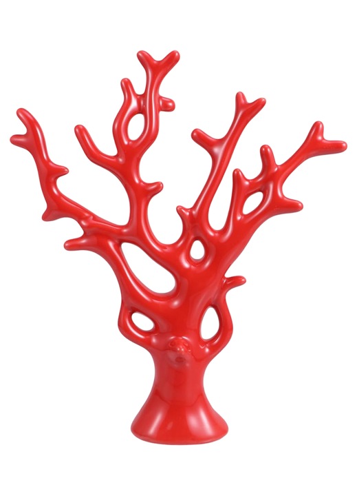 Dekoratív figura, VICASKY, műkorall, piros, modern, belső dekoráció, repedésálló, stabil szerkezet, könnyen karbantartható, gyantából készült