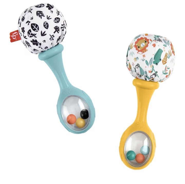 2 db zenélő játék szett babáknak, Fisher-Price, Maracas, Többszínű, 3 hónap+
