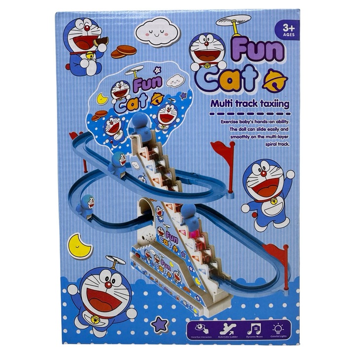 Играчка пързалка Doraemon с автоматична стълба, светлини и музика