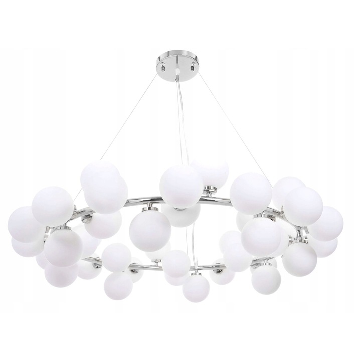 Lampa Suspendata Moderna Crom Alb Bile Marsiada W40 - 40xE2 G9