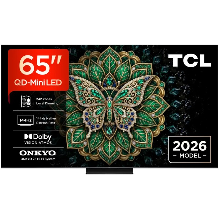 Televizor Smart Mini LED TCL 65MQLED75L, 164 cm, Ultra HD 4K, Google TV, Clasa E