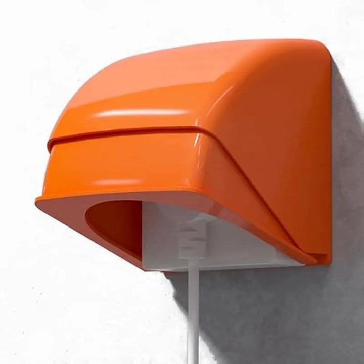 Cutie priza alba, rezistenta la apa, plastic durabil, 10x10x5cm