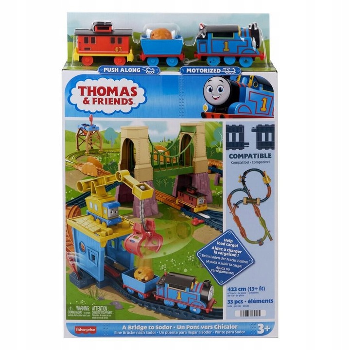 Комплект влакчета Fisher-Price Thomas, 433см, многоцветен, +3 години