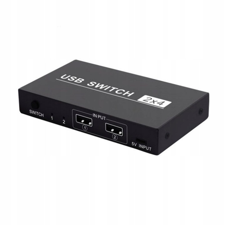 Spacetronik SPU-24PS KVM kapcsoló, USB, 2-4 port, fekete, 0.40kg