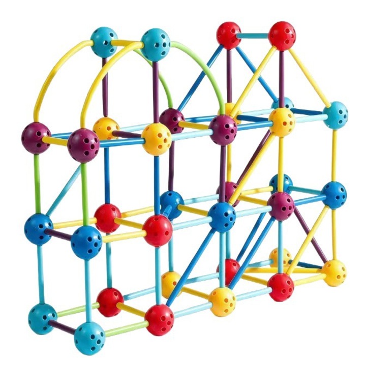 Építőkockák, űr, 240 db, 3D geometriai építőkészlet, geometriai konstrukciók, kocka összeállítás, háromdimenziós, geometria, matematikai oktatási segédanyagok, DIY összeszerelhető játékok asztalra