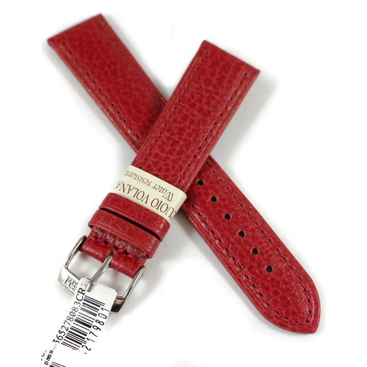 Curea eleganta din piele rosie Morellato 20 mm, rezistenta la apa