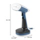 Aparat de calcat vertical cu abur DOMO, debit de abur 30 g/min, capacitate rezervor detasabil 220 ml, timp de incalzire rapid (25 secunde), igienizare eficienta, talpa din otel inoxidabil, indicator luminos functionare, indicator nivel apa, albastru
