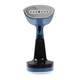 Aparat de calcat vertical cu abur DOMO, debit de abur 30 g/min, capacitate rezervor detasabil 220 ml, timp de incalzire rapid (25 secunde), igienizare eficienta, talpa din otel inoxidabil, indicator luminos functionare, indicator nivel apa, albastru