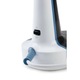 Aparat de calcat vertical cu abur DOMO, debit de abur 30 g/min, capacitate rezervor detasabil 220 ml, timp de incalzire rapid (25 secunde), igienizare eficienta, talpa din otel inoxidabil, indicator luminos functionare, indicator nivel apa, albastru