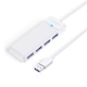 Adaptor Hub 4-in-1 Orico PAPW4A-U3, USB-A la 4x USB-A 3.0, 5 Gb/s, Lungime cablu 0.15m, Alb