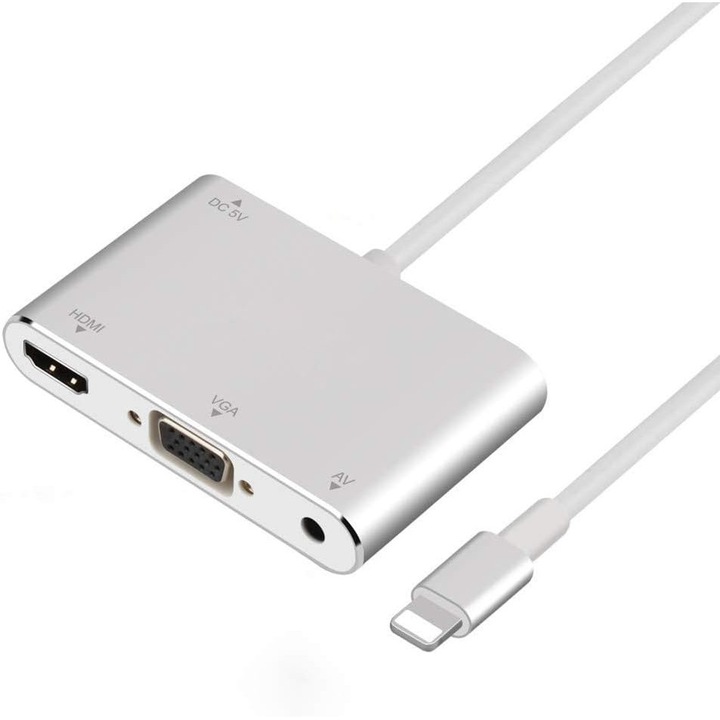 Hub USB C, Hub tip C cu adaptor multi-port 5 in 1, iesire HDMI 4K, cititor de carduri SD si TF, 2 porturi USB 3.0 portabil pentru MacBook Pro 2015/2016/2017, MacBook nou, Chromebook, Samsung S8 si multe altele