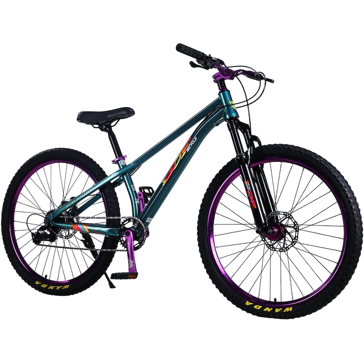 Bicicleta RDB BDF-TPC, roata 26 inch, verde cu violet