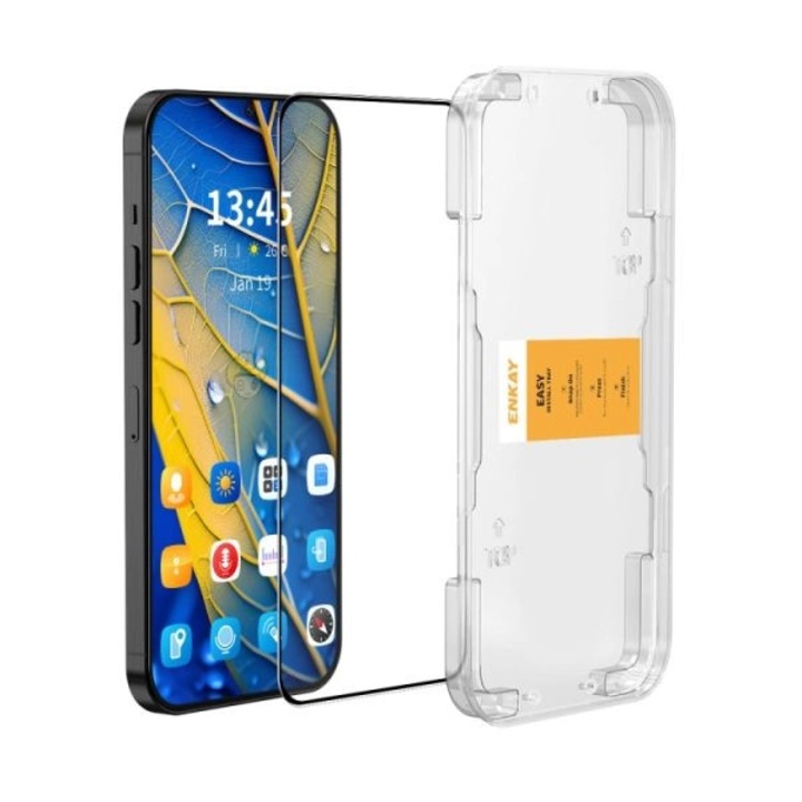 Edzett üveg IPhone 16 Pro-hoz, önfelhelyezős, 3D