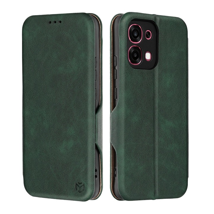 Калъф за Oppo A6 Pro 4G / A6 Pro 5G тип книга, Safe Wallet Plus, функция стойка, първокласно качество, противоударен, повишена защита, зелен