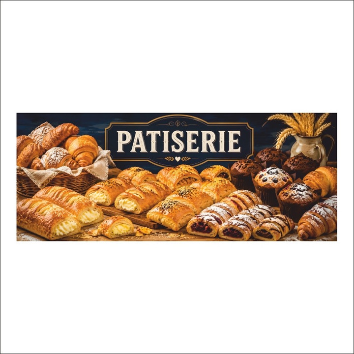 Banner MÉDIA, "Patiserie" modell1, 200 x 80 cm, kültéri