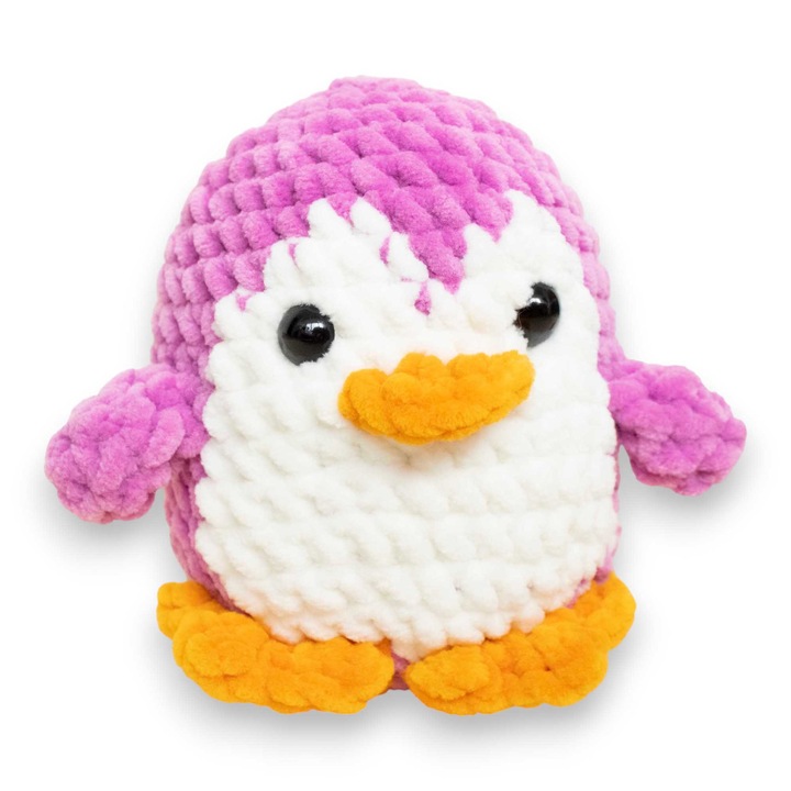 Horgolt plüss pingvin játék, Mirinka, kézzel készített, 14 cm