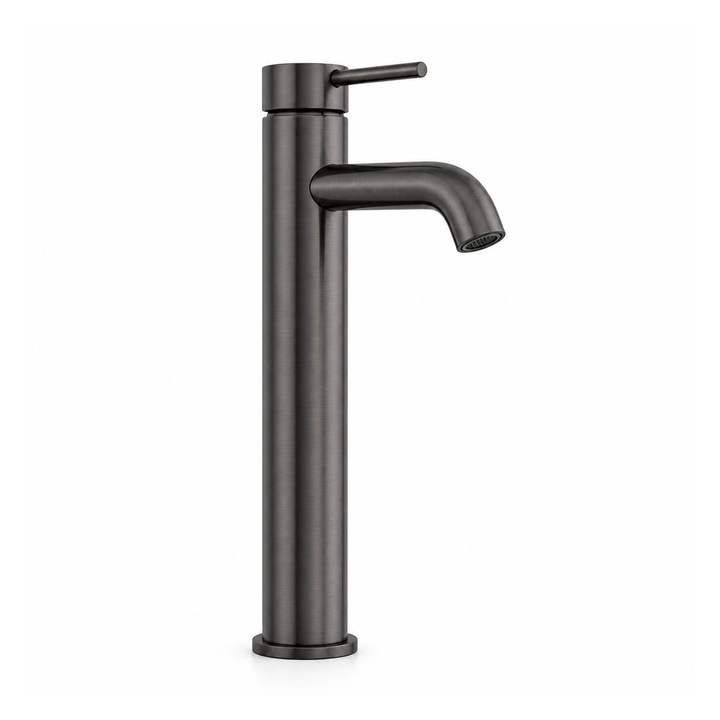 Magas mosdócsaptelep AquaElegance, sárgaréz, gun metal, 20x5.5x29cm
