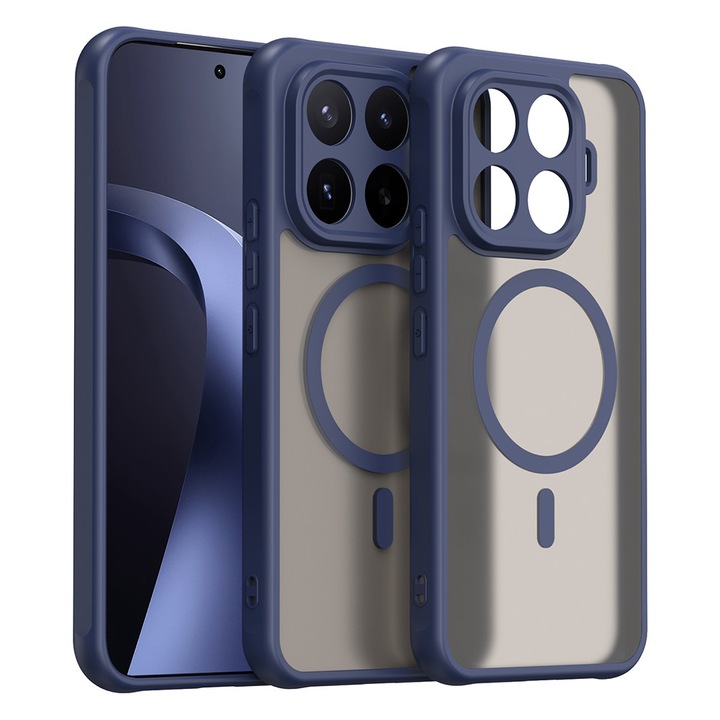 Husa pentru Xiaomi 17T Pro Daden® HaloFrost II, MagSafe, Antisoc, Incarcare wireless, Calitate Premium, Albastru