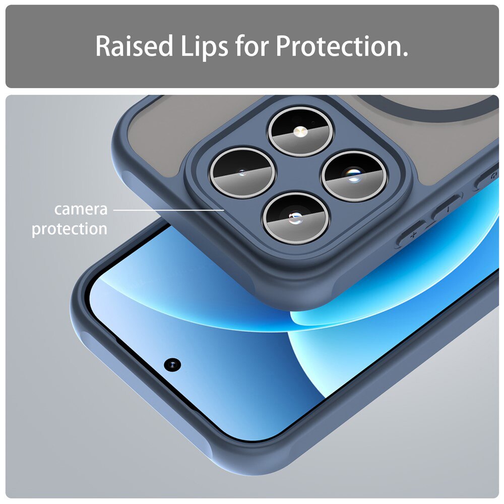 Husa pentru Xiaomi 17T Pro cu protectie pentru lentile si MagFit EasyCharge, Ghost Series Anti-ingalbenire, frosted - bleumarin