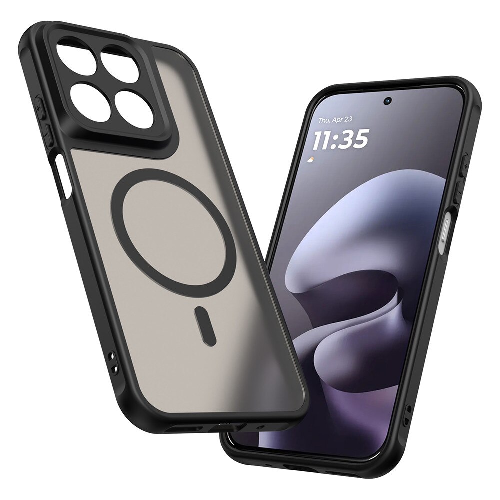 Husa pentru Motorola Moto G87 / G77 / G67 cu protectie pentru lentile si MagFit EasyCharge, Ghost Series Anti-ingalbenire, frosted - negru