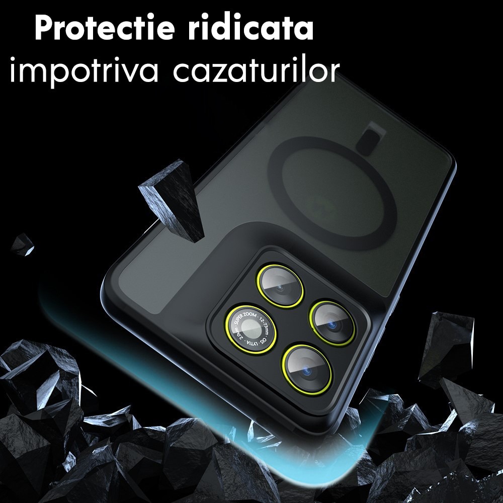 Husa pentru Motorola Edge 70 Pro Daden® PureFrost MagSafe, Incarcare wireless, Protectie sporita, Anti-amprenta, Negru fumuriu